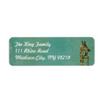 Blue Boho Giraffes Address Label