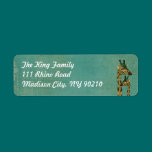 Blue Boho Giraffes Address Label labels