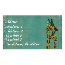 Blue Boho Giraffes  Business Card/Tags business cards