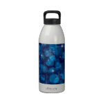 Blue Bokeh Lights and Snowflakes Drinking Bottle