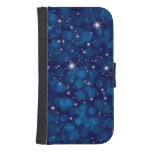 Blue Bokeh Lights Galaxy S4 Wallets