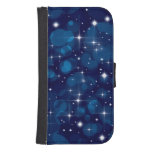 Blue Bokeh Lights with Sparkles Phone Wallet