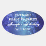 Blue Bokeh Party Sticker