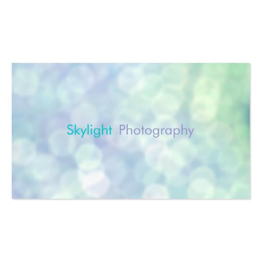 Blue Bokeh Photography Business Cards (front side)
