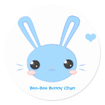 Blue Boo-Boo Bunny Chan Stickers