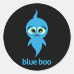Blue Boo Round Stickers