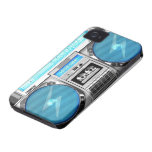 Blue boombox iPhone 4 cases