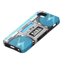 Blue boombox iPhone 5 covers