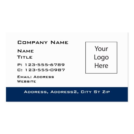 Blue Border editable Business Card (front side)