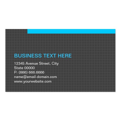 Blue Border in Simple Grid Pattern with QR Code Business Card Templates (back side)