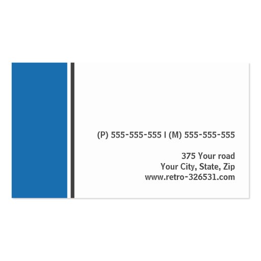 Blue border modern stylish white professional business card (back side)