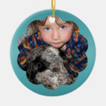Blue Border Photo Frame Christmas Ornament