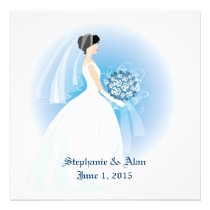 Blue Bouquet Wedding Invitation invitations