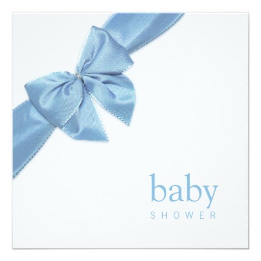 Blue Bow Baby Shower invitation
