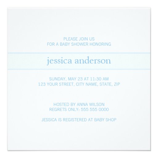 Blue Bow Baby Shower invitation