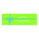 BLUE BOW GIFT TAG business cards by boomarketing BLUE BOW GIFT TAG business cards