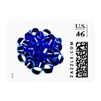 Blue Bow Holiday Mail Gift postage by TDSwhite Blue Bow Holiday Mail Gift postage