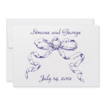 Blue Bow Swag Vintage Style Wedding Invitations