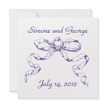 Blue Bow Swag Wedding Invitation