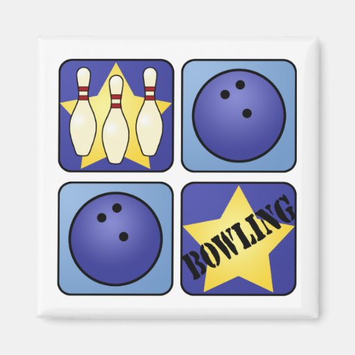 Blue Bowling Magnet