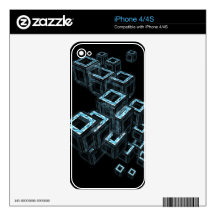 Blue Boxes Decal For iPhone 4
