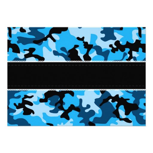 Blue Boy Camouflage Baby Shower Invitation