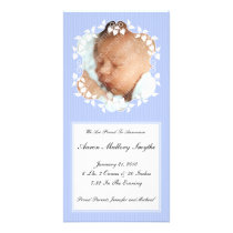 Blue Boy Fancy New Baby Photo Card photo cards