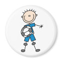 Blue Boy Soccer Player Magnet by stick_figures Blue Boy Soccer Player Magnet