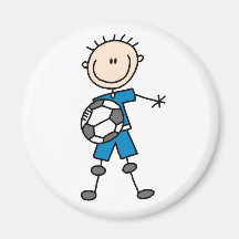 Blue Boy Soccer Player Magnet