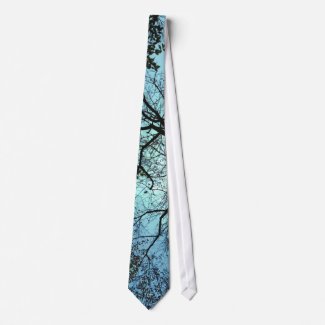 Blue Branch Abstract Tie