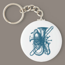 Blue Brass & Sax keychains