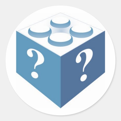 Blue Brick Round Stickers