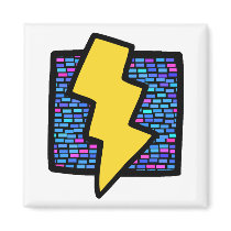 Blue Bricks Lightning Bolt Magnet