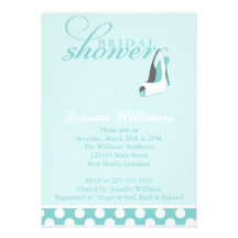 Blue Bridal Shower Custom Announcement