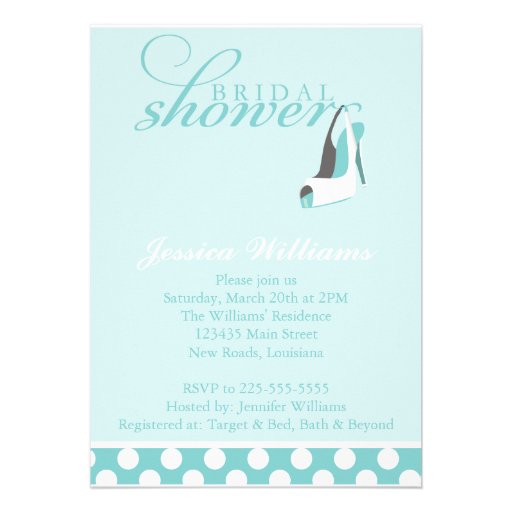 Blue Bridal Shower Custom Announcement