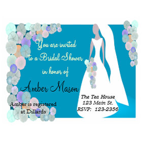 Blue Bridal Shower Invitation invitation
