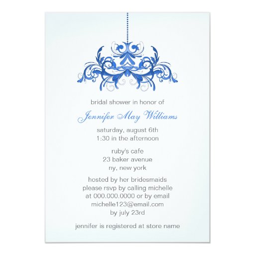 Blue Bridal Shower Invitations Zazzle