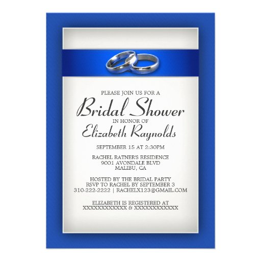 Blue Bridal Shower Invitations