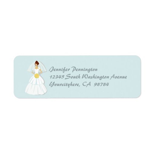 Blue Bridal Shower Return Address Envelope Labels Zazzle