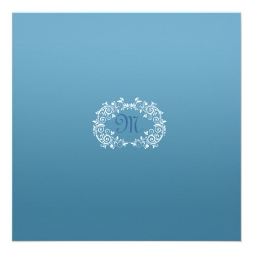 Blue Bridal Shower Wedding Gown Invitation