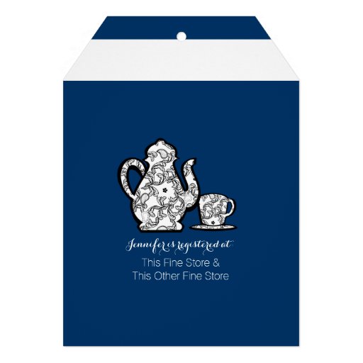 Blue Bridal Tea Party with Color Choice Invite
