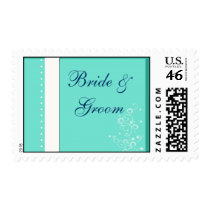 blue ... bride and groom stamp