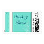 blue ... bride and groom postage