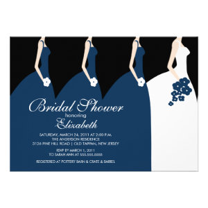 Blue Bride Bridesmaids Bridal Shower Invitation