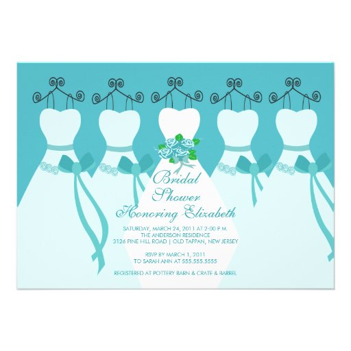 Blue Bride Bridesmaids Bridal Shower Invitation
