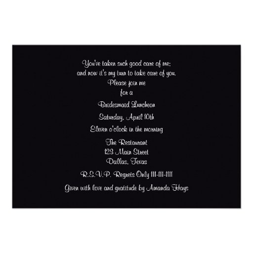 Blue Bridesmaid Luncheon or Brunch Invitation