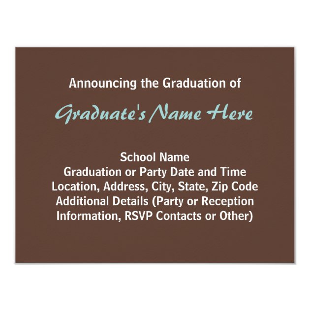 Blue/Brown 3 Photo Graduation Announcement