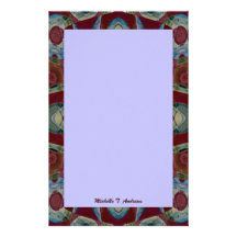 blue brown abstract custom stationery