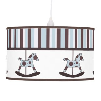 Blue, Brown and White Carousel Pendent Lamp