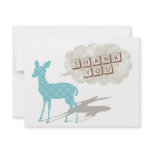 Blue/Brown Bambi Flat Thank You Card Announcements